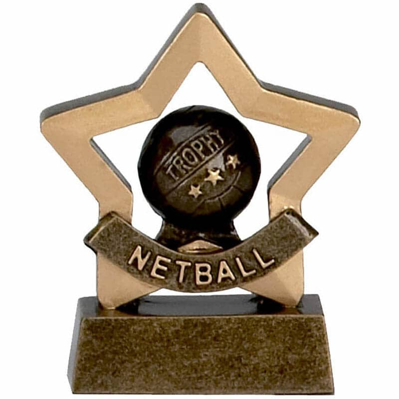 Gold Flash5 Netball Trophy Award 2 sizes free engraving & p&p 
