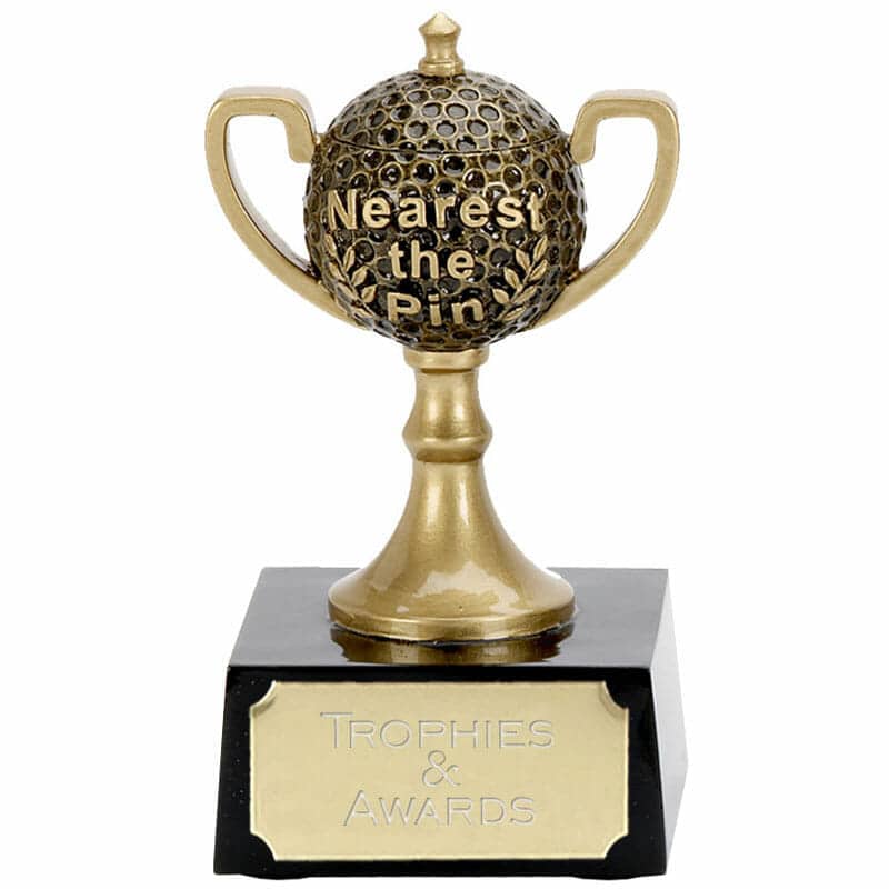 GOLD NEAREST THE PIN TROPHY COPENHAGEN CUP FREE ENGRAVING 553A 